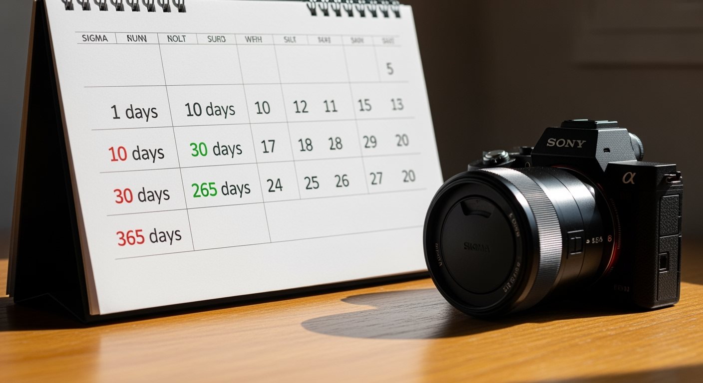 Kalendár znázorňujúci rôzne doby platnosti diaľničných známok