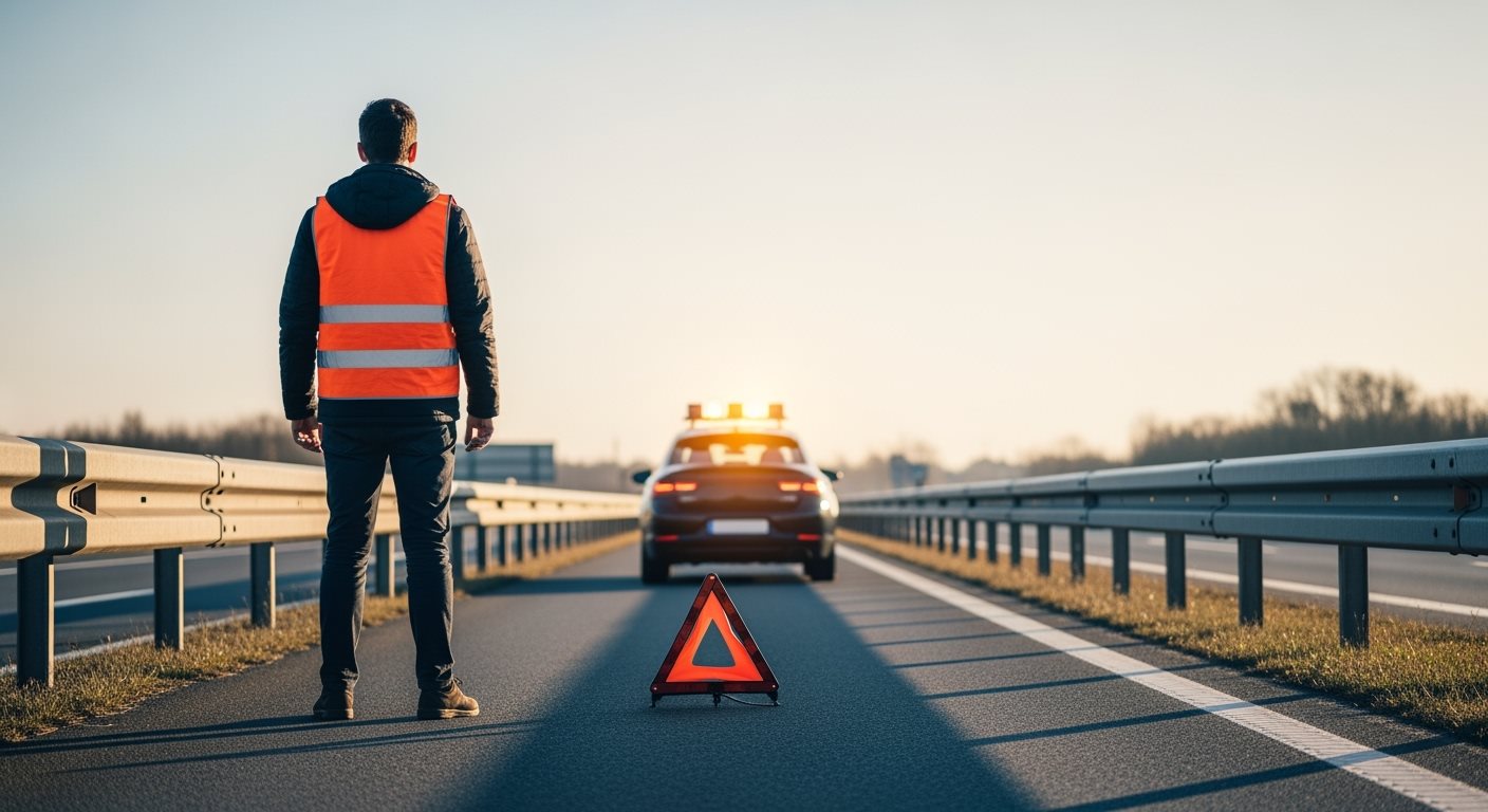 Povinná výbava - vesta a trojuholník